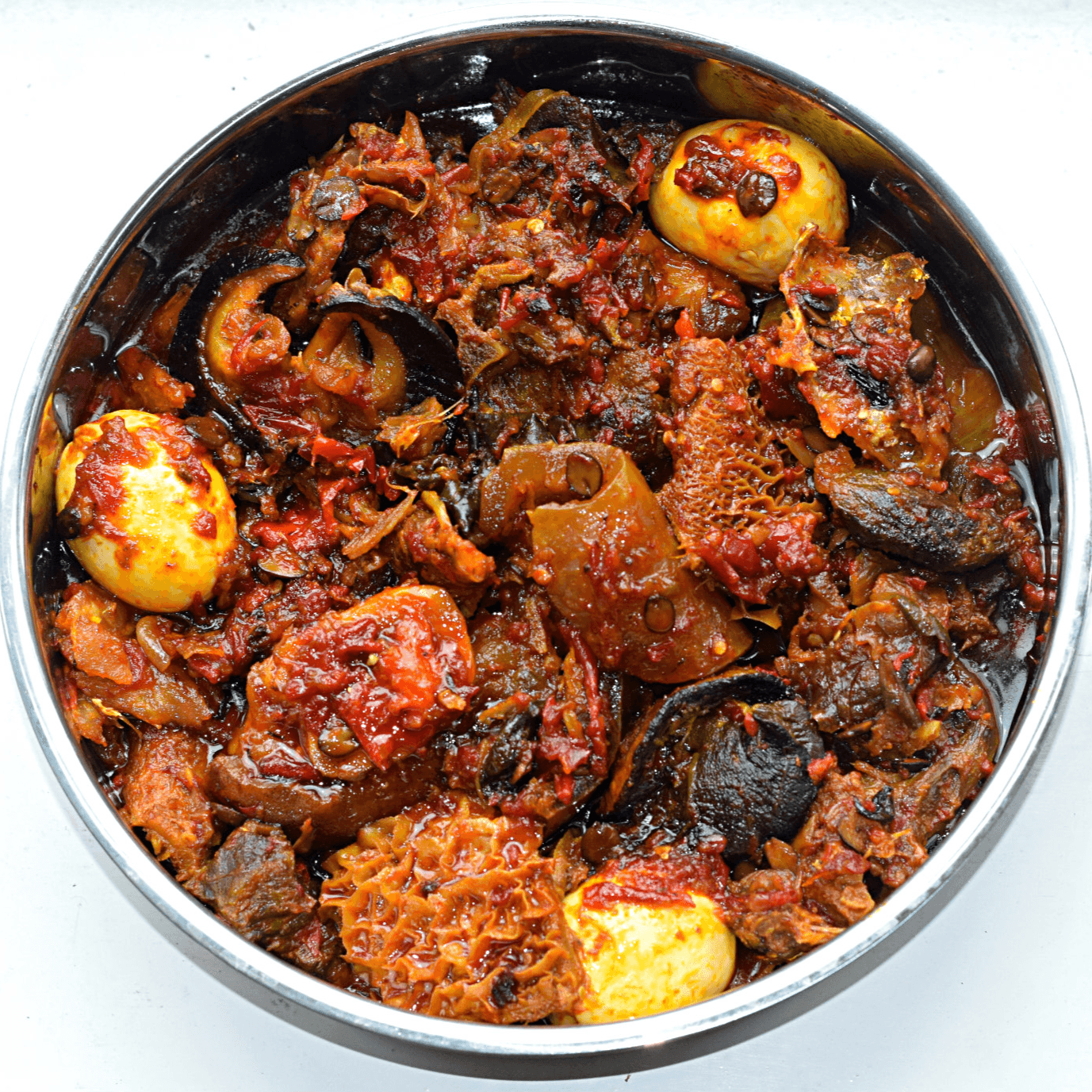 Locust Beans Red Oil Stew (Goat Meat)